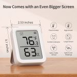 SwitchBot Thermometer Hygrometer, Bluetooth Indoor Humidity Meter for Home, Temperature Sensor with App Control, Large LCD Display, Notification Alerts, 2-Year Data Storage Export - Image 2